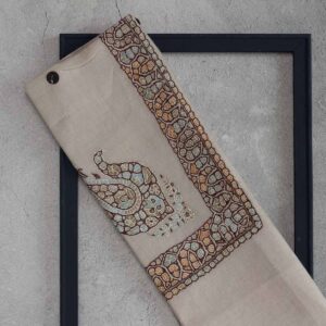 شال صوف سيمي باشمينا رجالي بنقشة يدوية فاخرة من شازار