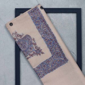 شال صوف سيمي باشمينا رجالي بنقشة يدوية فاخرة من شازار