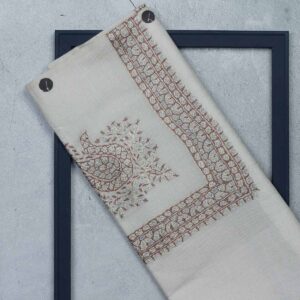 شال صوف سيمي باشمينا رجالي بنقشة يدوية فاخرة من شازار