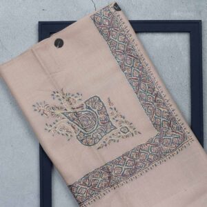 شال صوف سيمي باشمينا رجالي بنقشة يدوية فاخرة من شازار