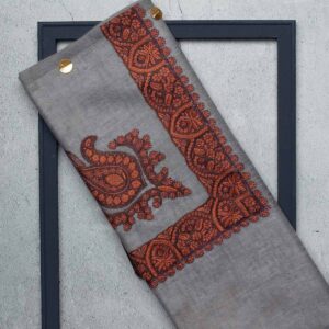 شال صوف بيور باشمينا رجالي بنقشة يدوية فاخرة من شازار