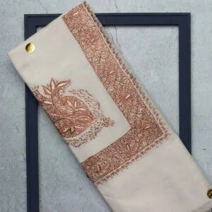 شال صوف بيور باشمينا رجالي بنقشة يدوية فاخرة من شازار