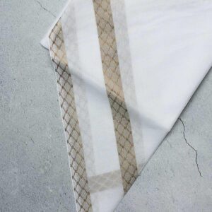 شماغ أبيض صافي - بني