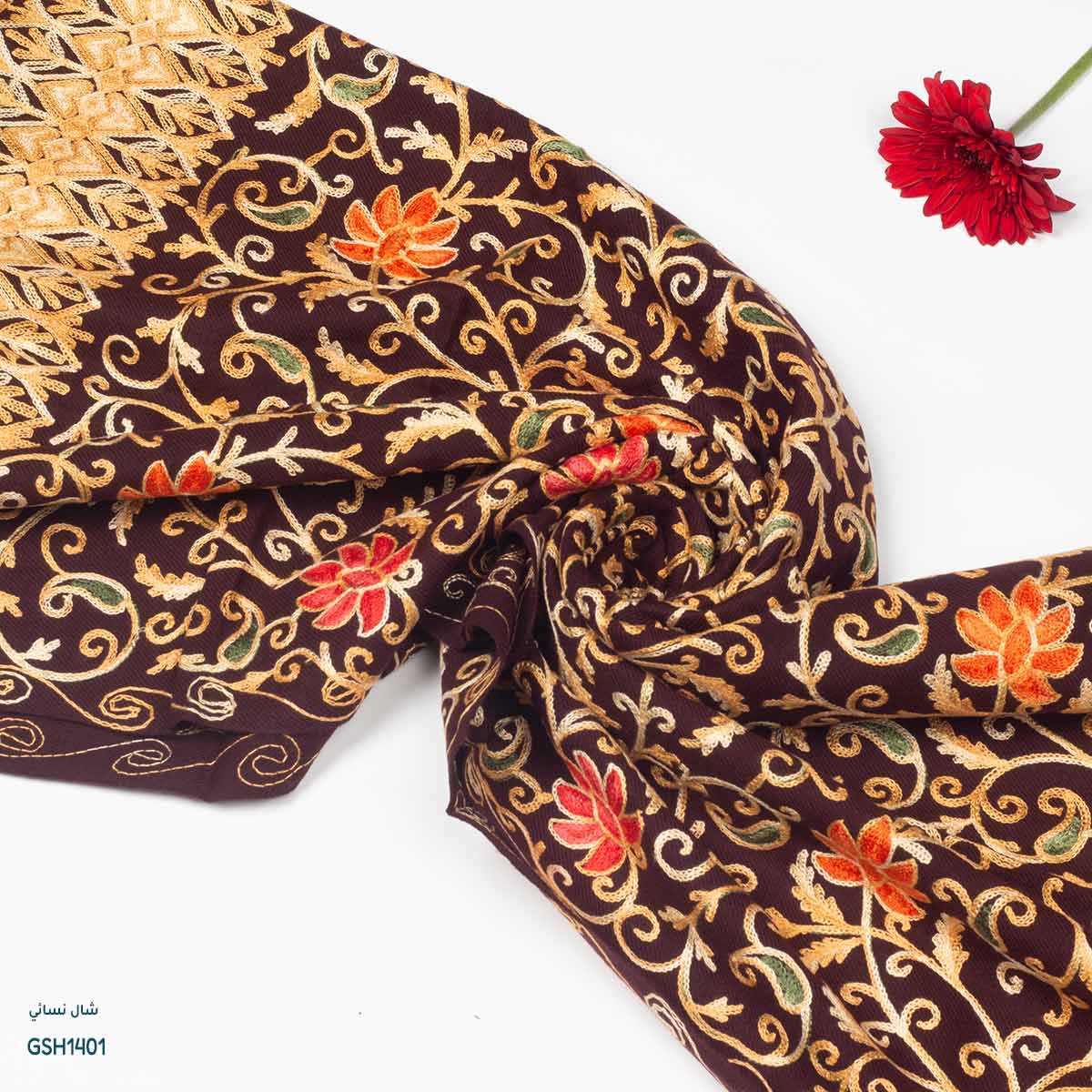 شال نسائي مصوف نوع أبو جمل قماش ناعم