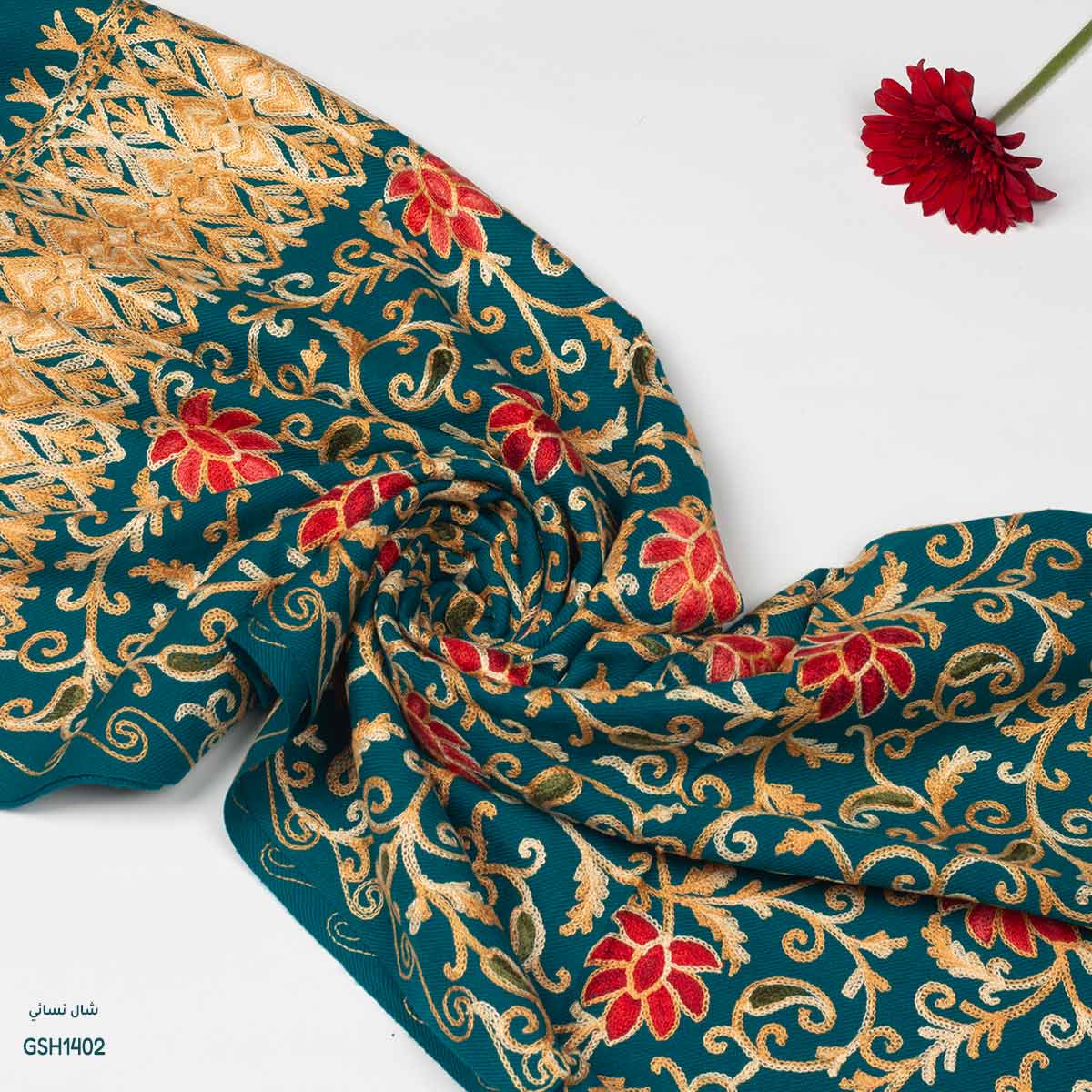 شال نسائي مصوف نوع أبو جمل قماش ناعم