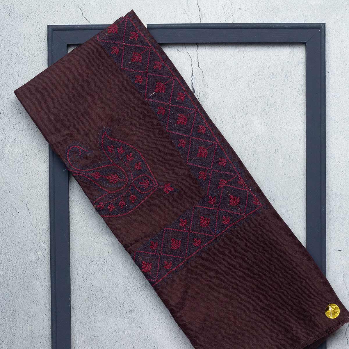 شال صوف تورمة رجالي بنقشة مكينة فاخرة من شازار