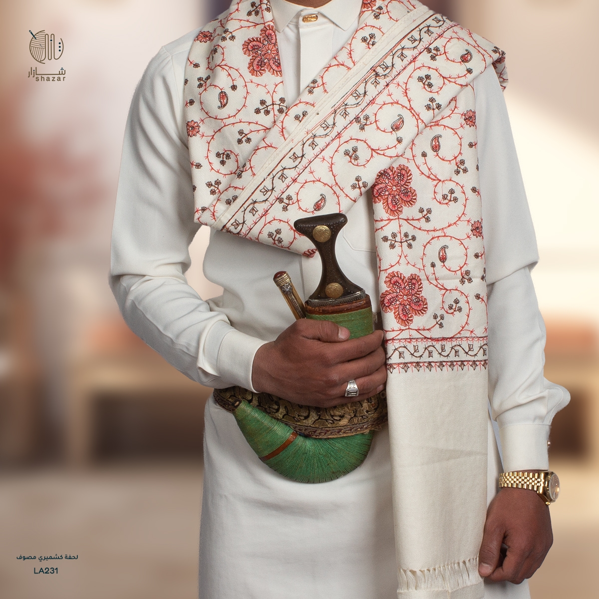 لحفة كشميري مصوف رجالي نوع أبو جمل قماش ناعم – متجر شازار