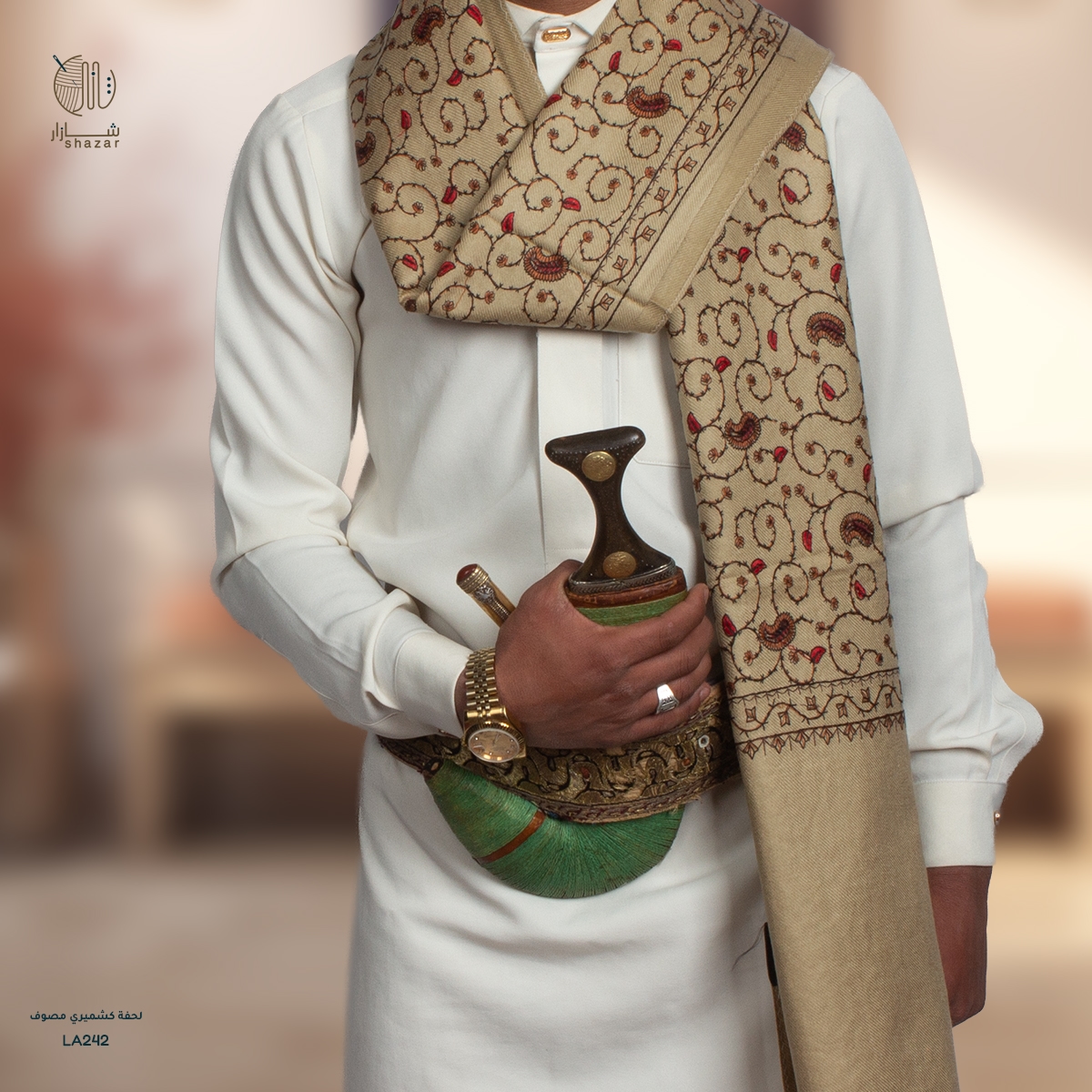 لحفة كشميري مصوف رجالي نوع أبو جمل قماش ناعم – متجر شازار