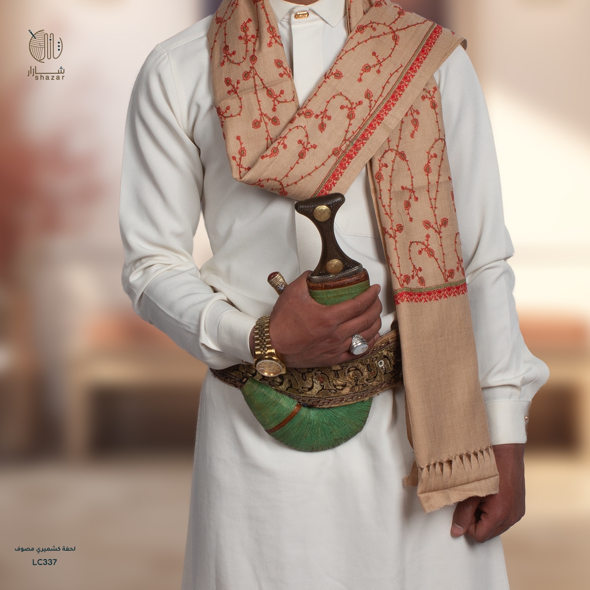 لحفة كشميري مصوف رجالي نوع أبو خروف – قماش ناعم – متجر شازار