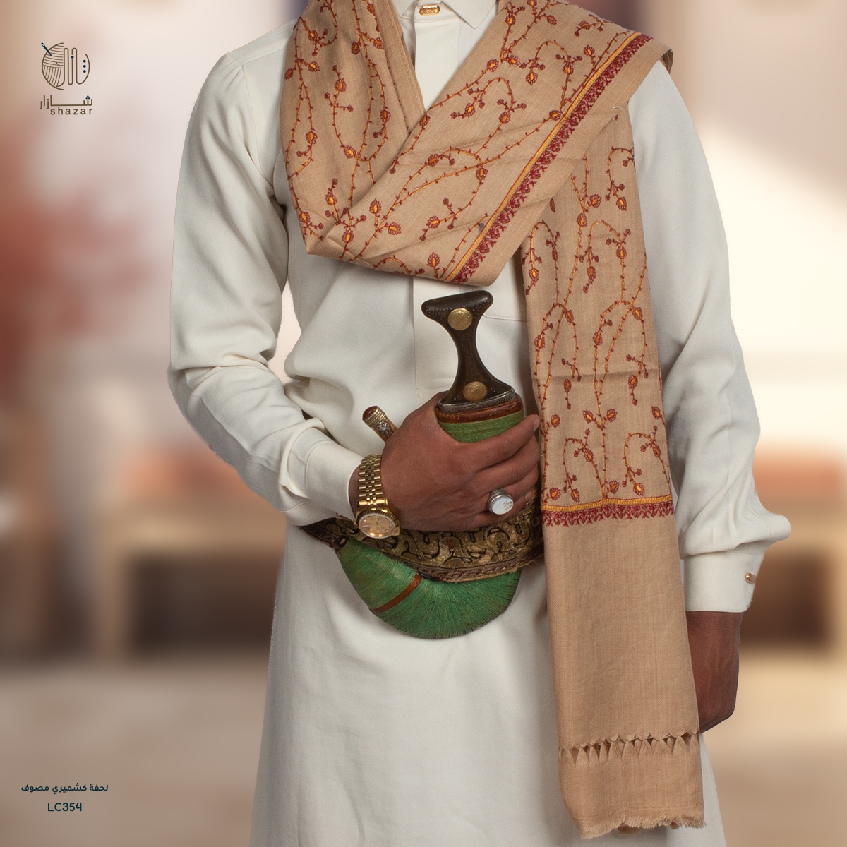 لحفة كشميري مصوف رجالي نوع أبو خروف – قماش ناعم – متجر شازار