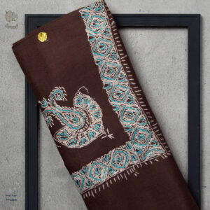 شال صوف تورمة رجالي بنقشة يدوية فاخرة من شازار