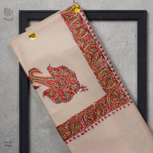 شال صوف تورمة رجالي بنقشة يدوية فاخرة من شازار