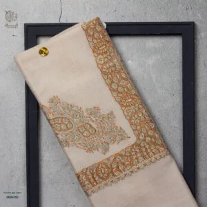 شال صوف بيور باشمينا رجالي بنقشة يدوية فاخرة من شازار