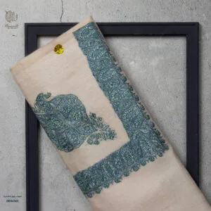 شال صوف بيور باشمينا رجالي بنقشة يدوية فاخرة من شازار