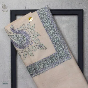 شال صوف بيور باشمينا رجالي بنقشة يدوية فاخرة من شازار